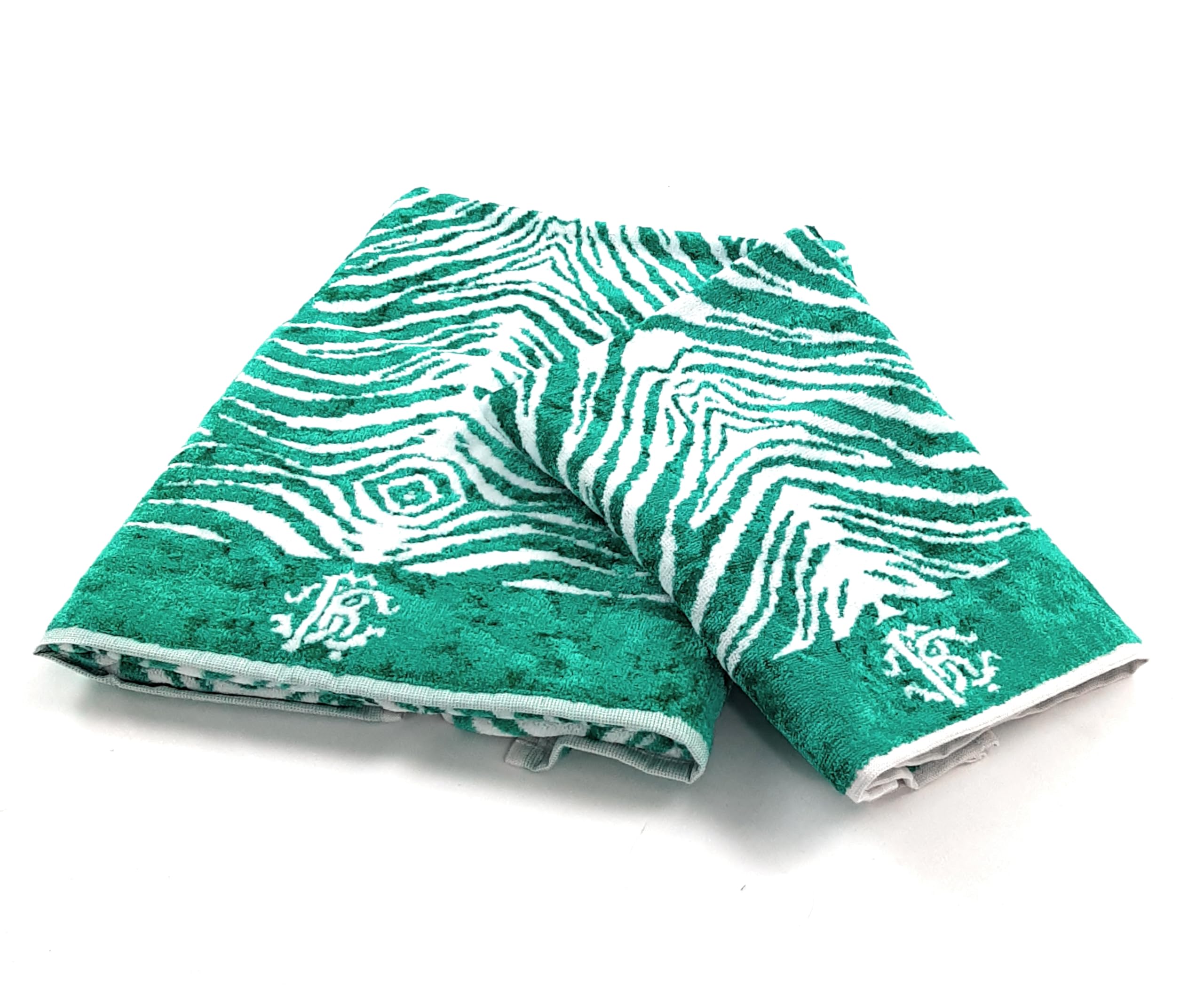 Roberto Cavalli Zebree - Par de toallas de rizo 1 + 1, toalla + toalla de invitados, color verde