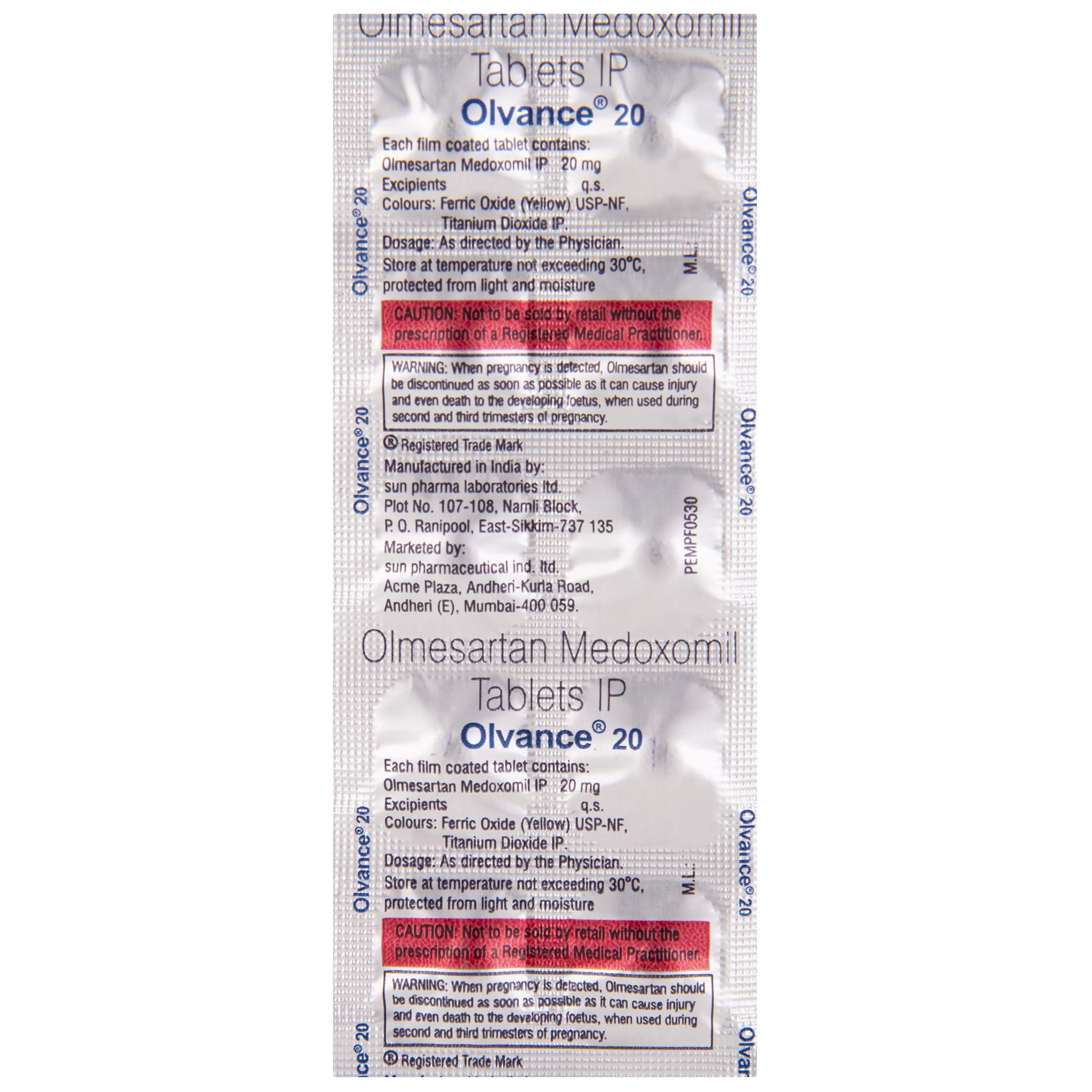 Olvance 20 - Strip of 10 Tablets