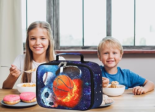Miniatura 3 de LEDAOU Lonchera con aislamiento térmico para niñas, bolsa de almuerzo reutilizable para escuela, picnic, senderismo, trabajo (cielo estrellado)