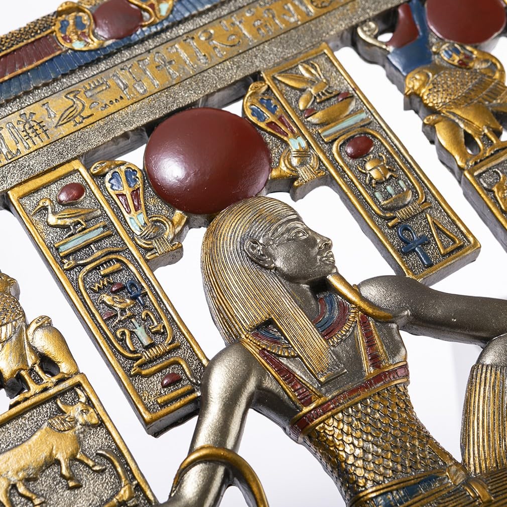 Lachineuse Egyptian Wall Picture, 26.5 x 23.5 cm Frame with Pharaohs & Hieroglyphs, Antique Egypt Decorative Item - Image 2