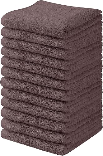 Towel and Linen Mart 100% Algodón - Juego de Paños de Lavado - Paños Faciales de Franela, Toallas de Punta de Dedos Altamente Absorbentes y de Tacto