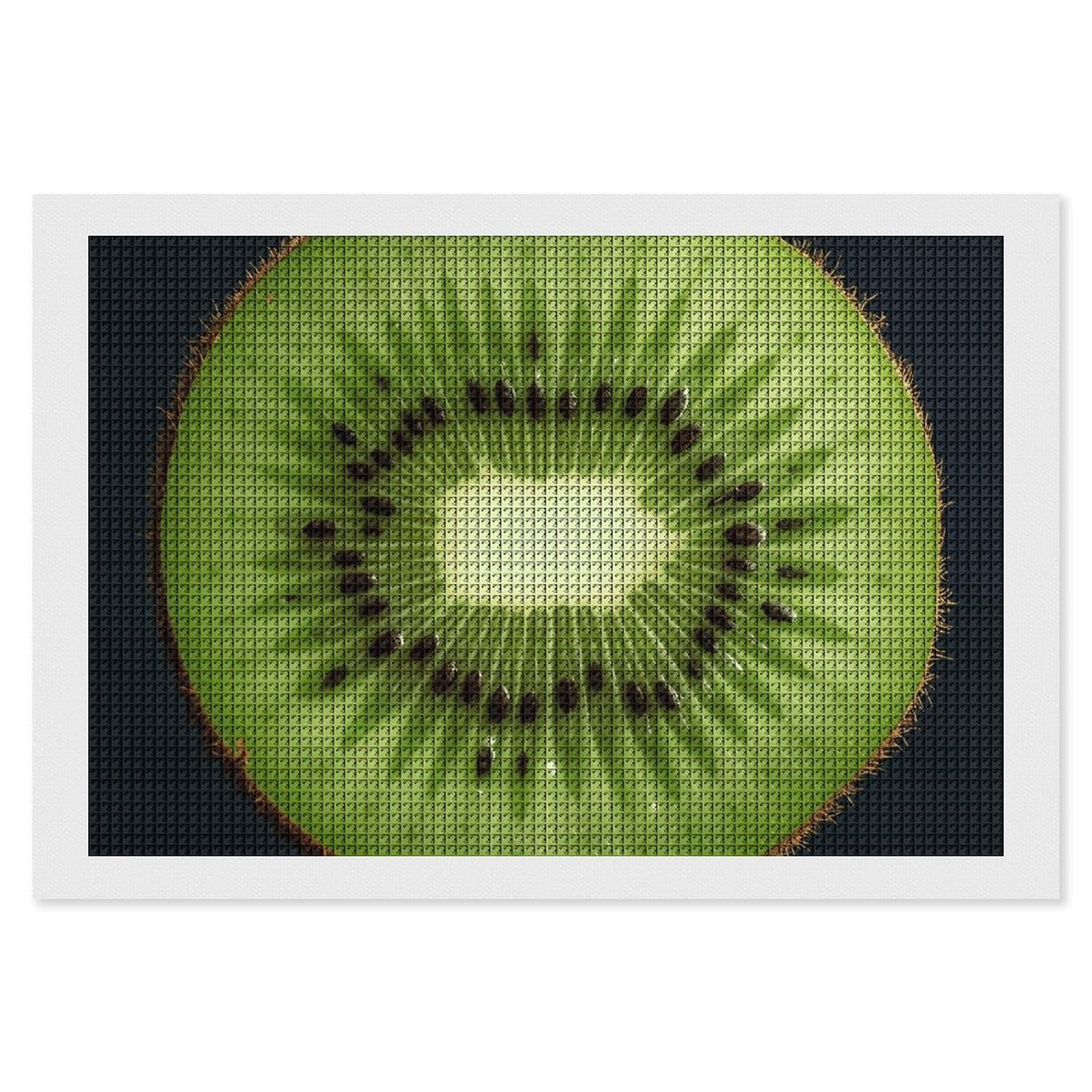 NONHAI Diamond Painting Kits for Adults - DIY Diamond Art Kits for Beginners - Full 5D Paint Drill Diamond Dots Paintings- Kiwi Slice Diamonds Pictures Gem Art and Craft Wall Decor 8"x12"