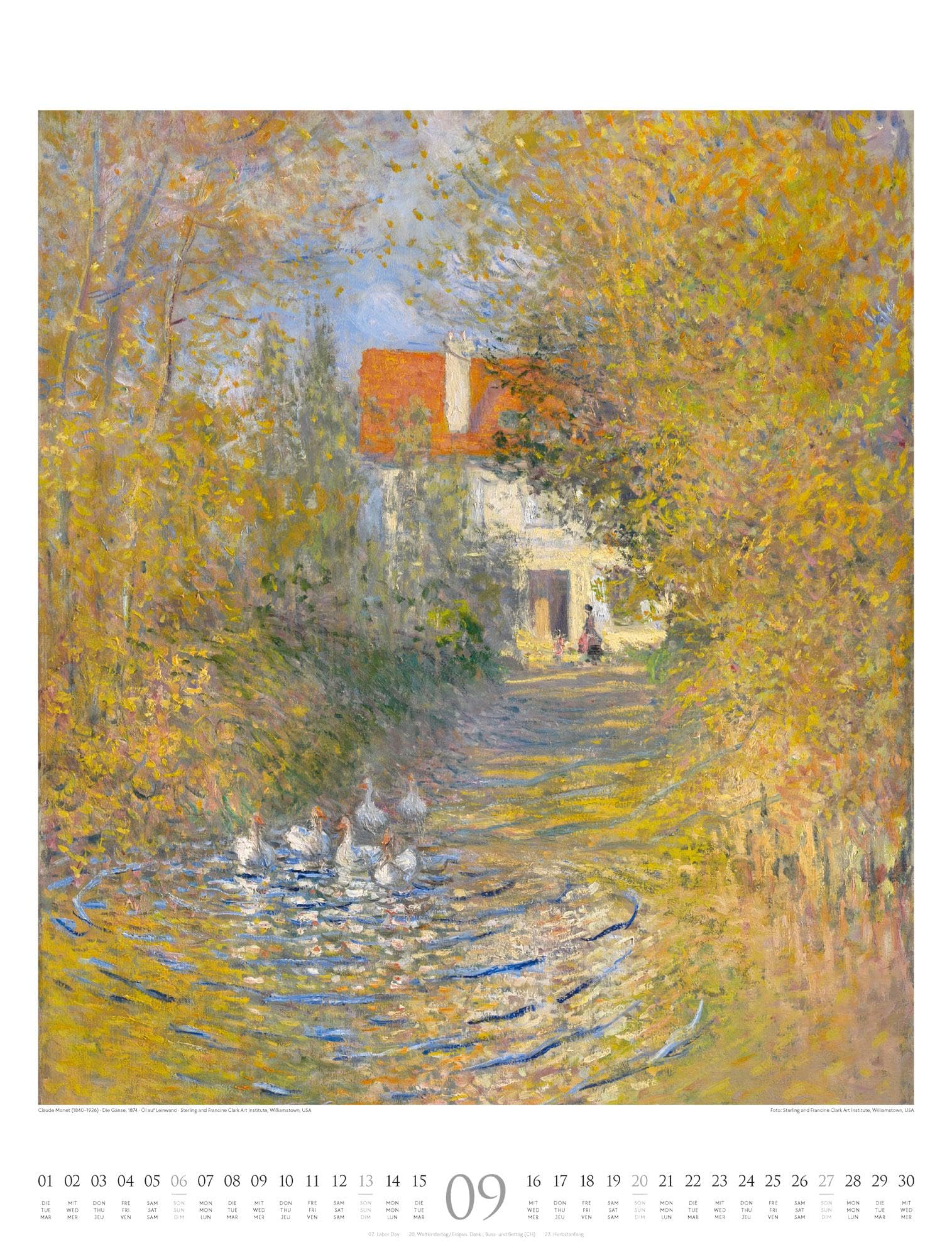 Claude Monet Kalender 2026 | Wasser und Licht | Stilvoller Kunst-Kalender im großen Hochformat (50x66 cm) | Impressionismus