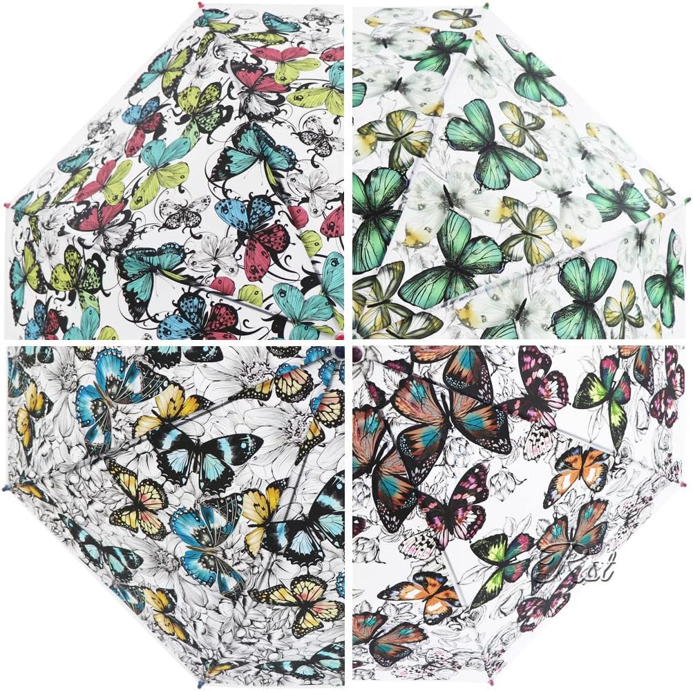 Chesoon Butterfly Clear Umbrella Women Elegant Unique Dome Bubble Umbrella with Easy Grip Handle Automatic Open Windproof Dome Canopy
