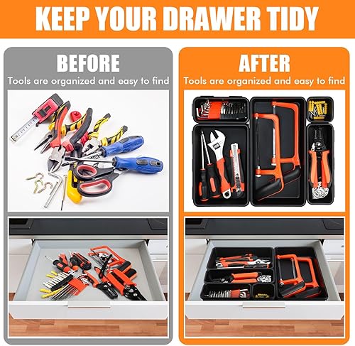 Miniatura 5 de Paquete de 100 cajas de herramientas organizadoras y cajones de almacenamiento para herramientas, bandeja divisora, 5 tamaños, organización y