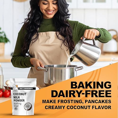 Vista 15 de It's Just - Leche en polvo sin grasa (descremada), estable en el almacenamiento, solo agrega agua, hace más de 6 galones de leche, 2 libras de leche