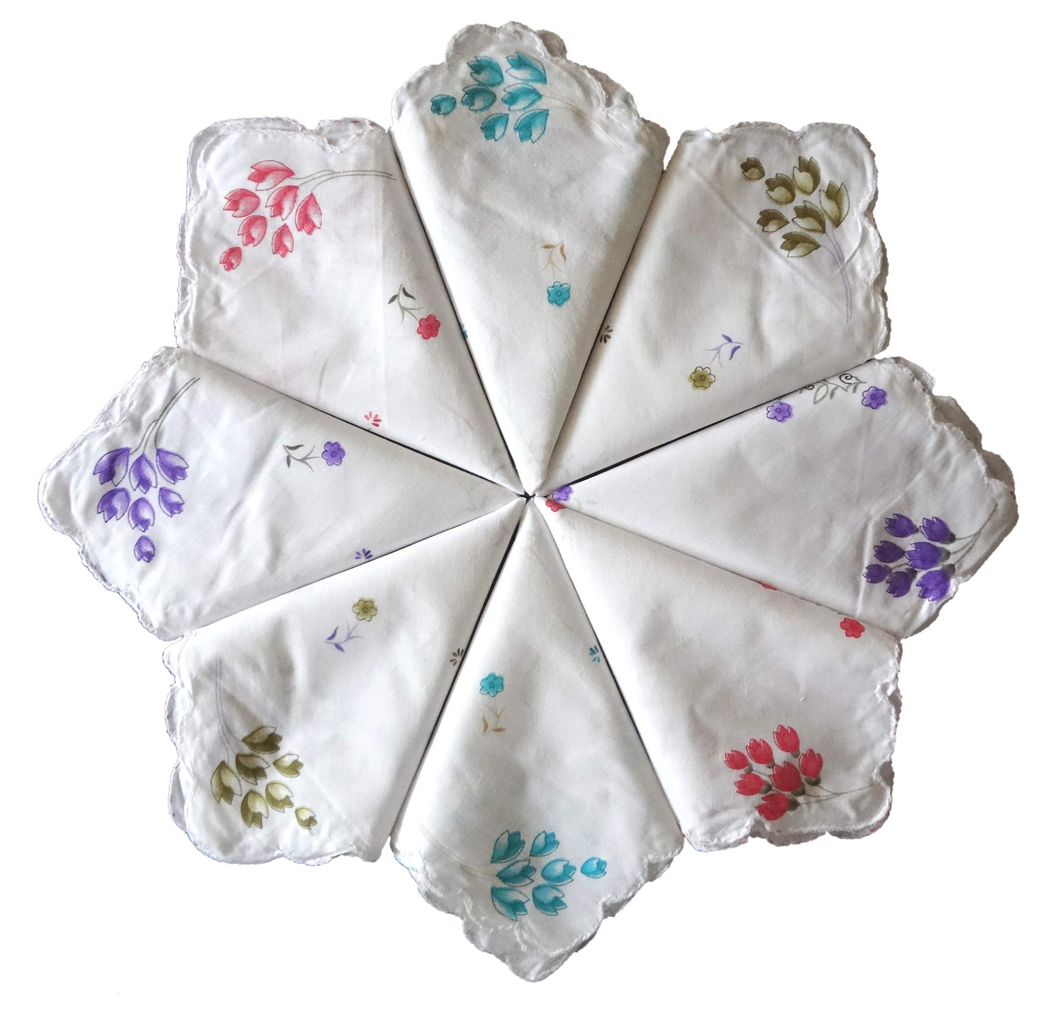 S4S® 100% Cotton Women's Cut Work Bordar White Floral Handkerchief/Ladies Hankies (Size_30CM X 30CM_Pack of 24) 4