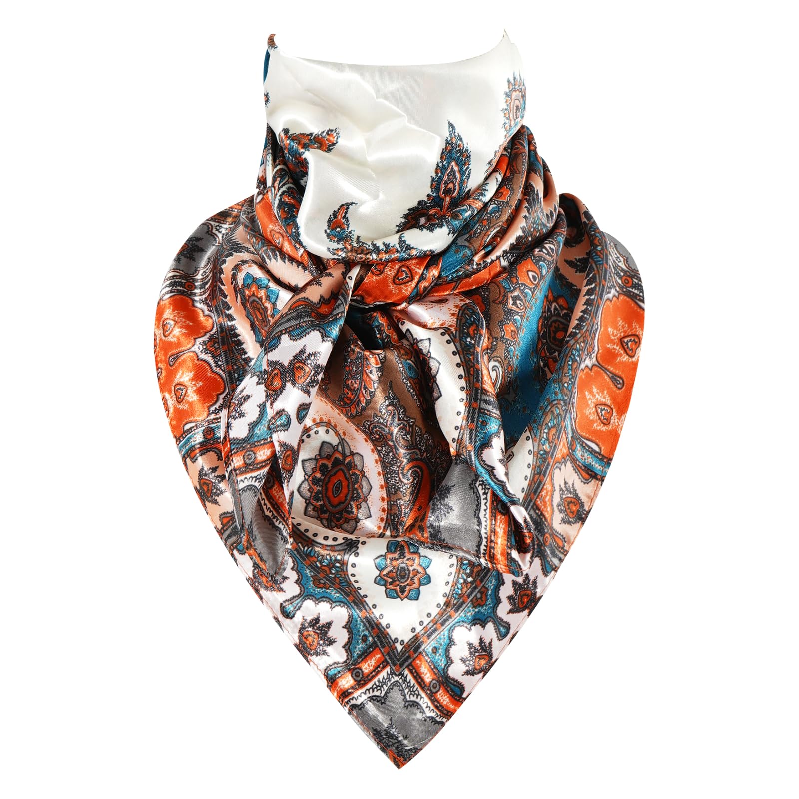 DAMILY 90 x 90 cm Wild Rag Cowboy-Schals für Herren, Kopftuch Sommer Großes Rancher-Halstuch mit seidenartigem Gefühl, Übergroßes Western-Bandana