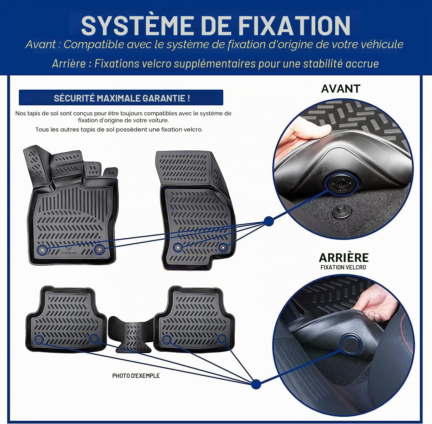 ELMASLINE Tapis Voiture en caoutchouc 3D, Accessoire Voiture Interieur pour Cupra Terra à partir de 2025 | Accessoires de tapis de sol