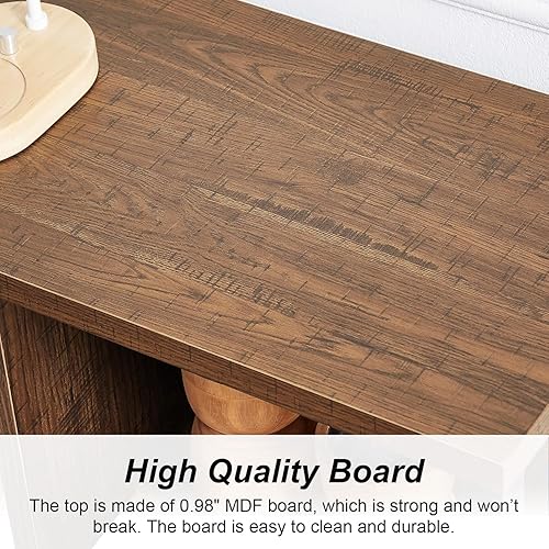 Miniatura 5 de HOMISSUE Estante organizador de almacenamiento de 6 cubos, estantería rústica corta con 3 contenedores de almacenamiento, estantería horizontal