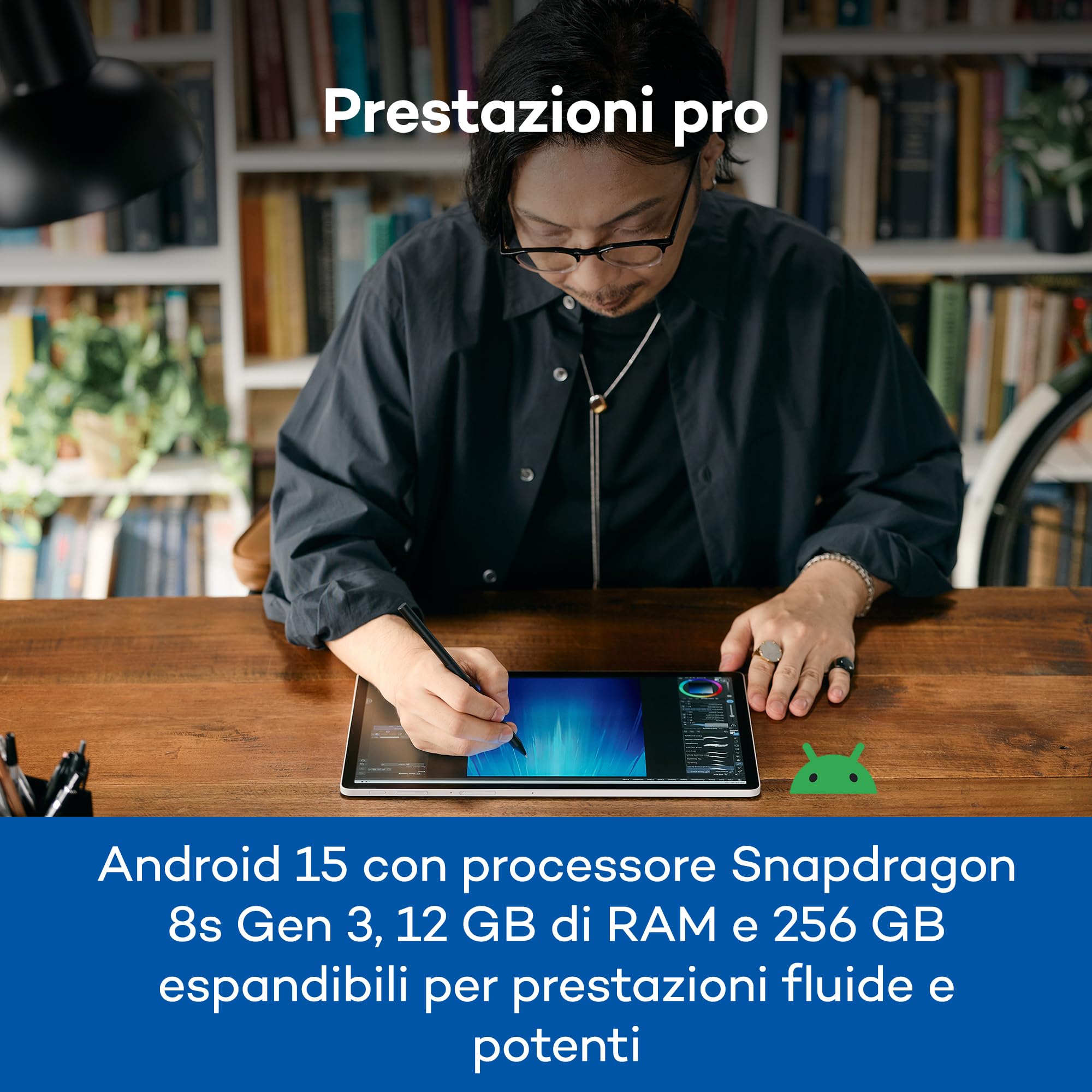 Wacom MovinkPad Pro 14 Tavoletta Grafica– Sensazione di penna su carta con schermo OLED per neri profondi, contrasto eccezionale, risposta rapida, vetro texturizzato premium, Pro Pen 3 ultra-precisa