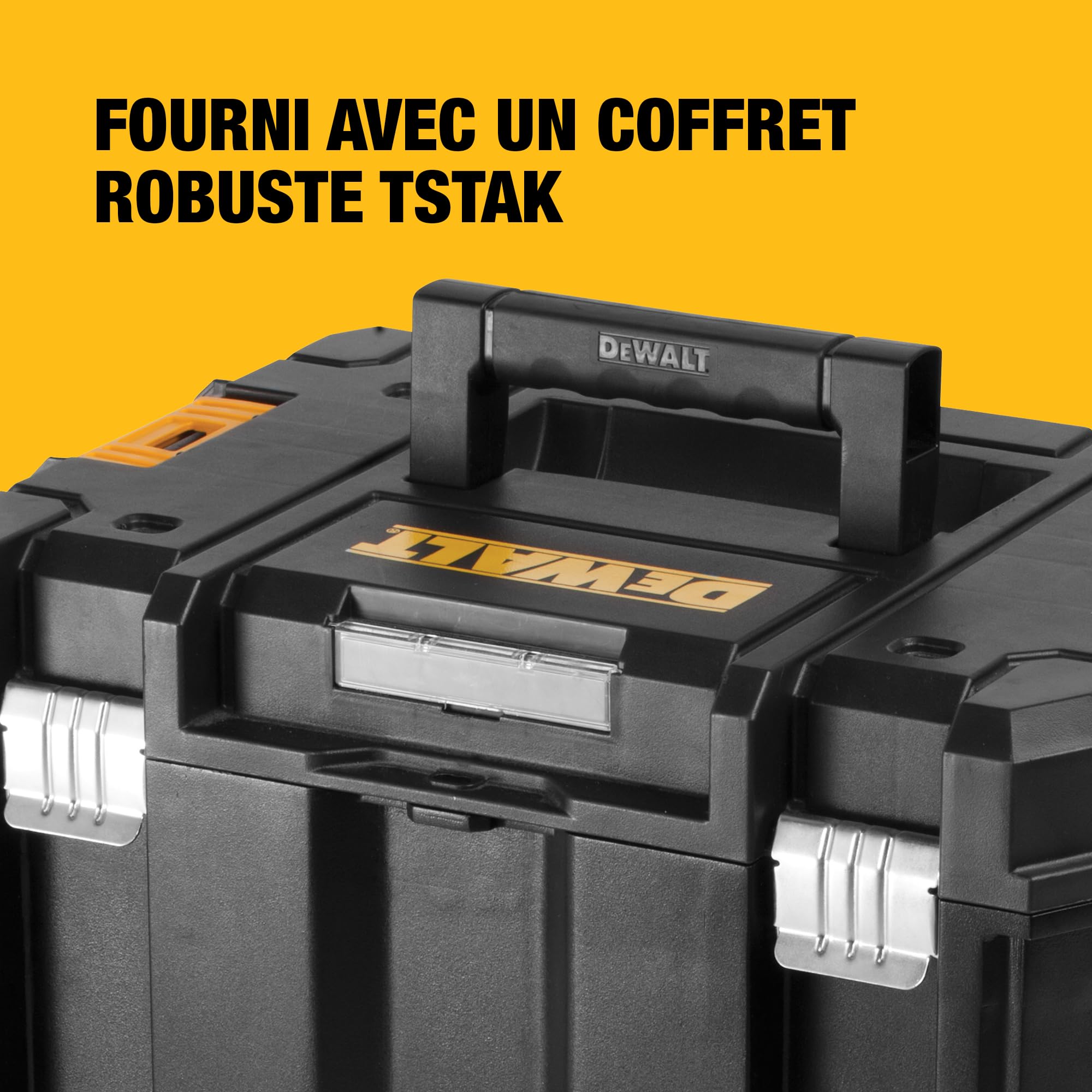 DEWALT - Scie circulaire 18V sans fil avec coffret TSTAK - 3700 trs/min - lame carbure 24 dents 165 mm - inclinaison de lame 50° - profondeur de coupe Max à 90° de 55 mm - DCS391NT- XJ
