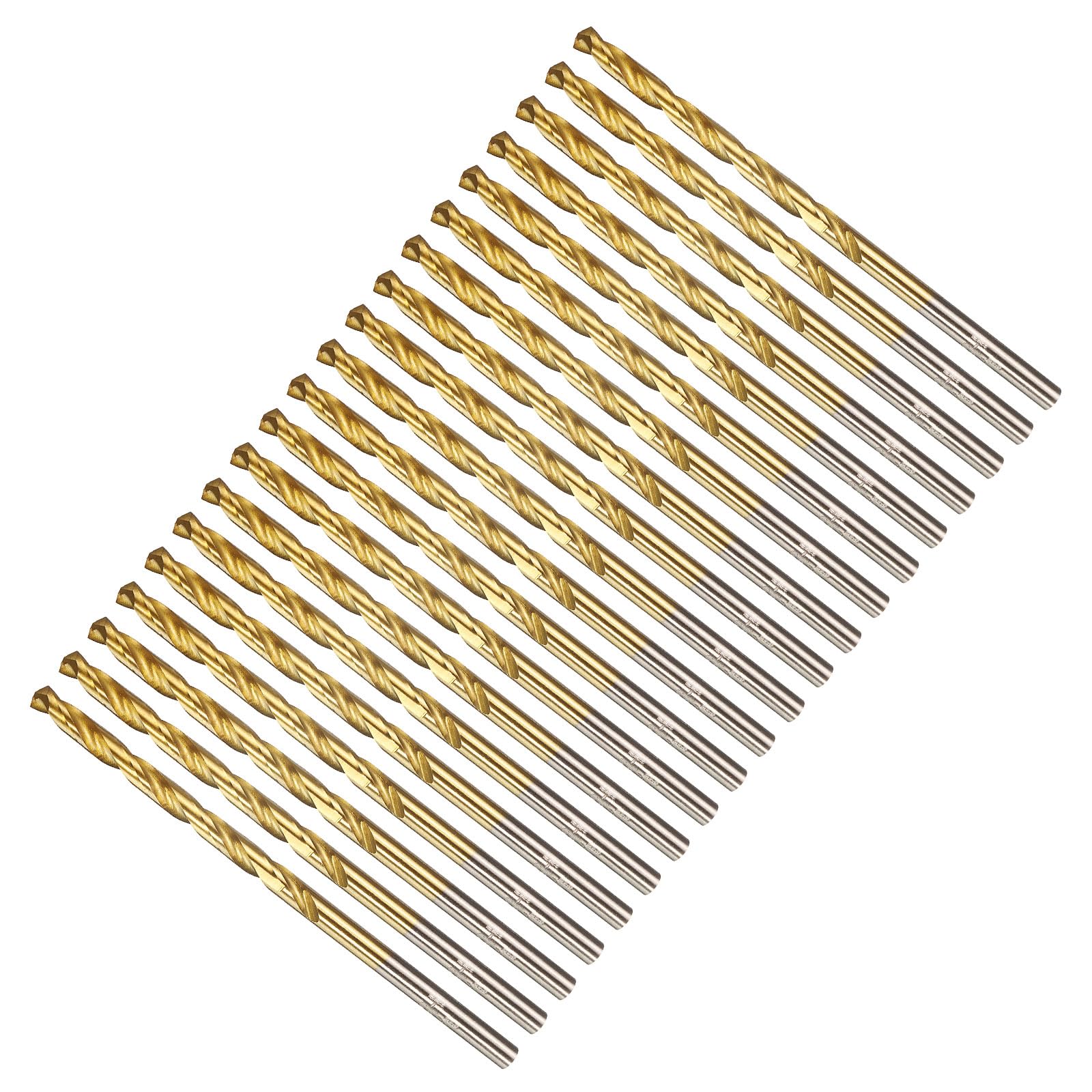 METALLIXITY 4.8mm Drill Bit (3/16") 20Pcs, 4341 High-Speed Steel Straight Shank 135° Titanium Nitride TiN Coated for Copper Aluminum Wood Plastic Medium Hard Metal