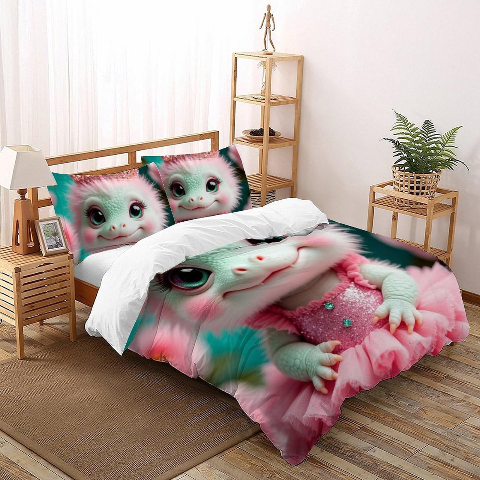 Housse de couette Animaux Land rose 260x220 pour éviter la couette qui glisse