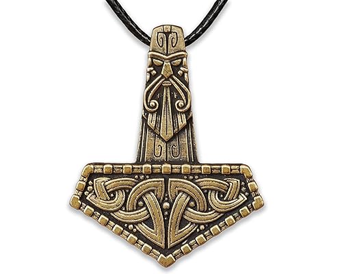 Miniatura 1 de Baldur Jewelry - Large Thor's Viking Celtic Knot Knotwork Thors Hammer Necklace Pendant - Mjölnir Viking Norse God Thor Hammer Pendant Viking