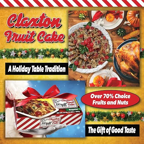 Miniatura 5 de Claxton Fruit Cake - 2 pasteles de 1 libra, receta regular - Cada pastel envuelto individualmente para mantener la frescura en nuestro cartón