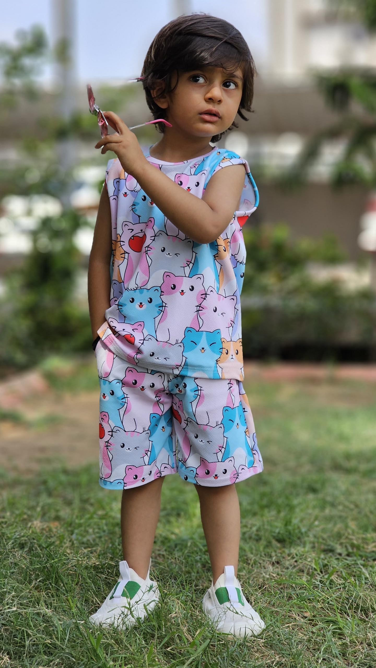 EMBLIKA Baby Kids Trending Co-ord Set || Kids Sleevless Tshirt-short || Kids Summer Wear || Available In Casual Westurn Wear. 4