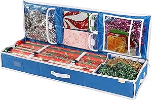 Christmas Ribbon Storage Bag Organizer with Flexible Partitions