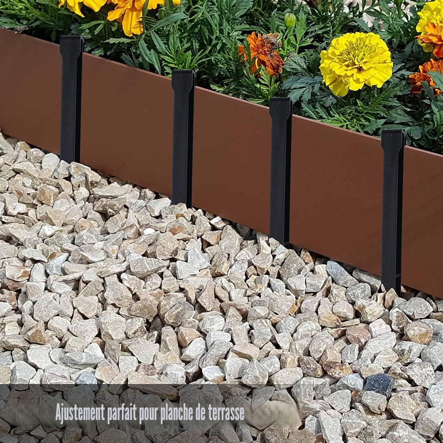 LATERN 25 Pièces Piquets de Sol en Plastique, 25CM Piquets de Bordure de Paysage Robustes Piquets de Tente Pointes D'ancrage pour Tentes Planche Terrasse Bordure Pelouse Jardin Extérieur (Noir)