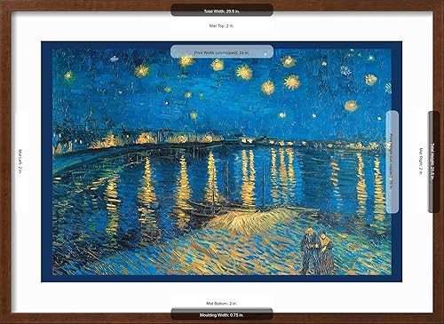 Miniatura 9 de ART.COM Lienzo decorativo para pared, diseño de Noche en el Ródano, de Vincent van Gogh, decoración escénica, 18 x 12 pulgadas
