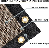 Vista 2 de Shade&Beyond - Pantalla de privacidad para valla de 4 x 25 pies, resistente, 170 GSM, cubierta de malla para pared, jardín, patio trasero, Marrón