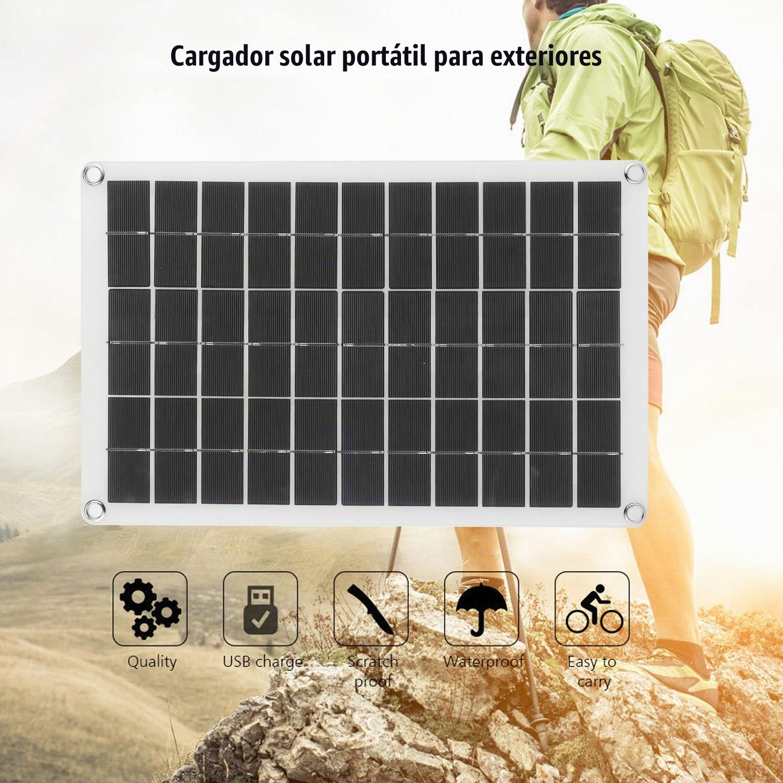 Panel Solar Monocristalino de 100 W, Kit de Panel Solar Flexible Módulo Monocristalino 12V Regulador Solar, Ideal Para Autocaravana, Barco, Carga de Energía de Batería