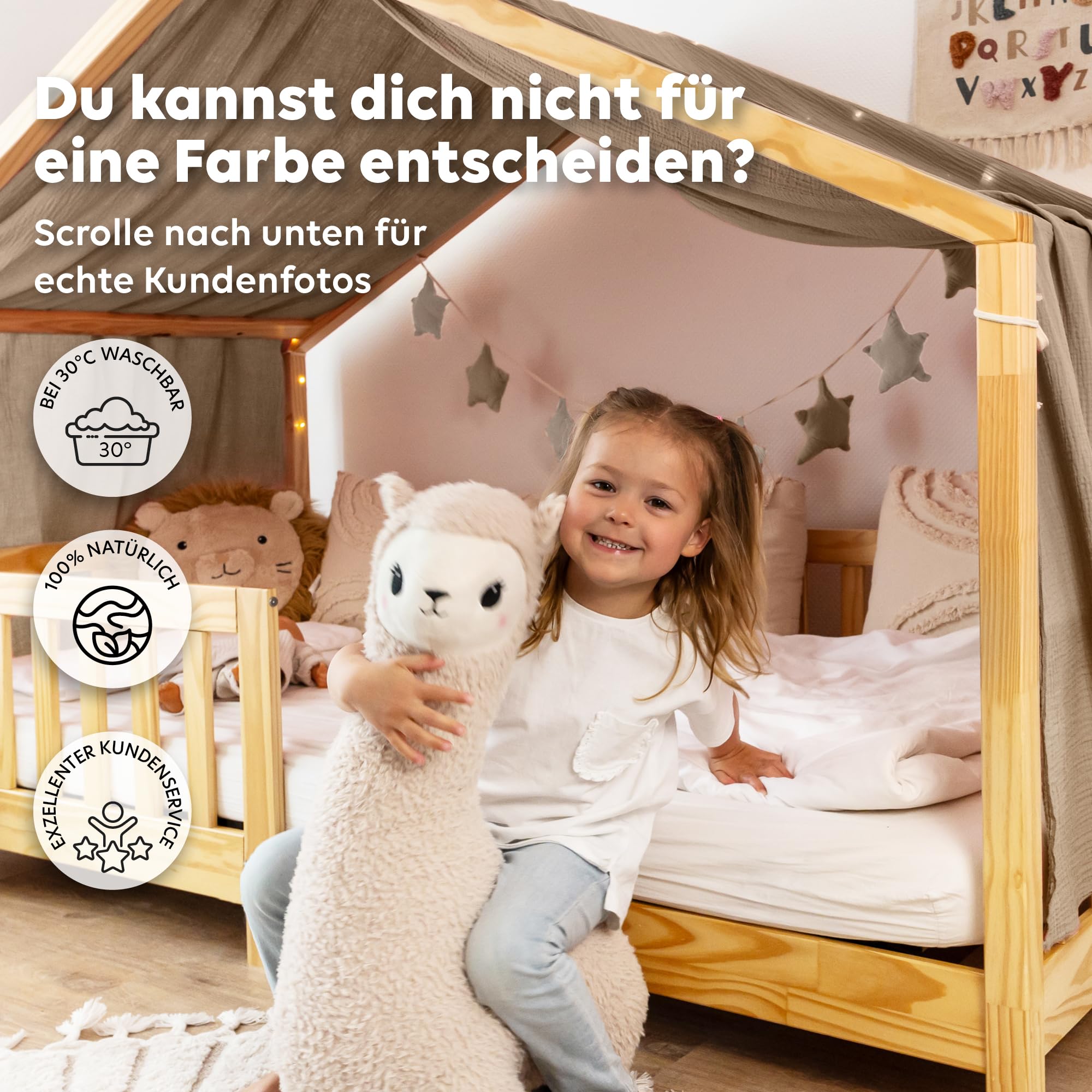 lilimaus Hausbett Himmel [in 12 Farben] Betthimmel Hausbett aus 100%