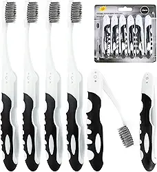 Lingito Escova de Dentes para Viagem, Dobrável, Carvão, 6 Unidades