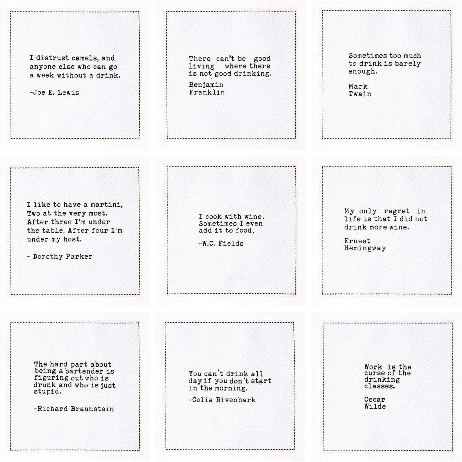 Five Star Funny White Cocktail Napkins, 25 Luxury Cotton Disposable Cocktail Party Napkins with Witty Bar Quotes, 4.5" x 4.5" for Home Bars, Game Nights, Beverages, Birthdays, Weddings & Holidays