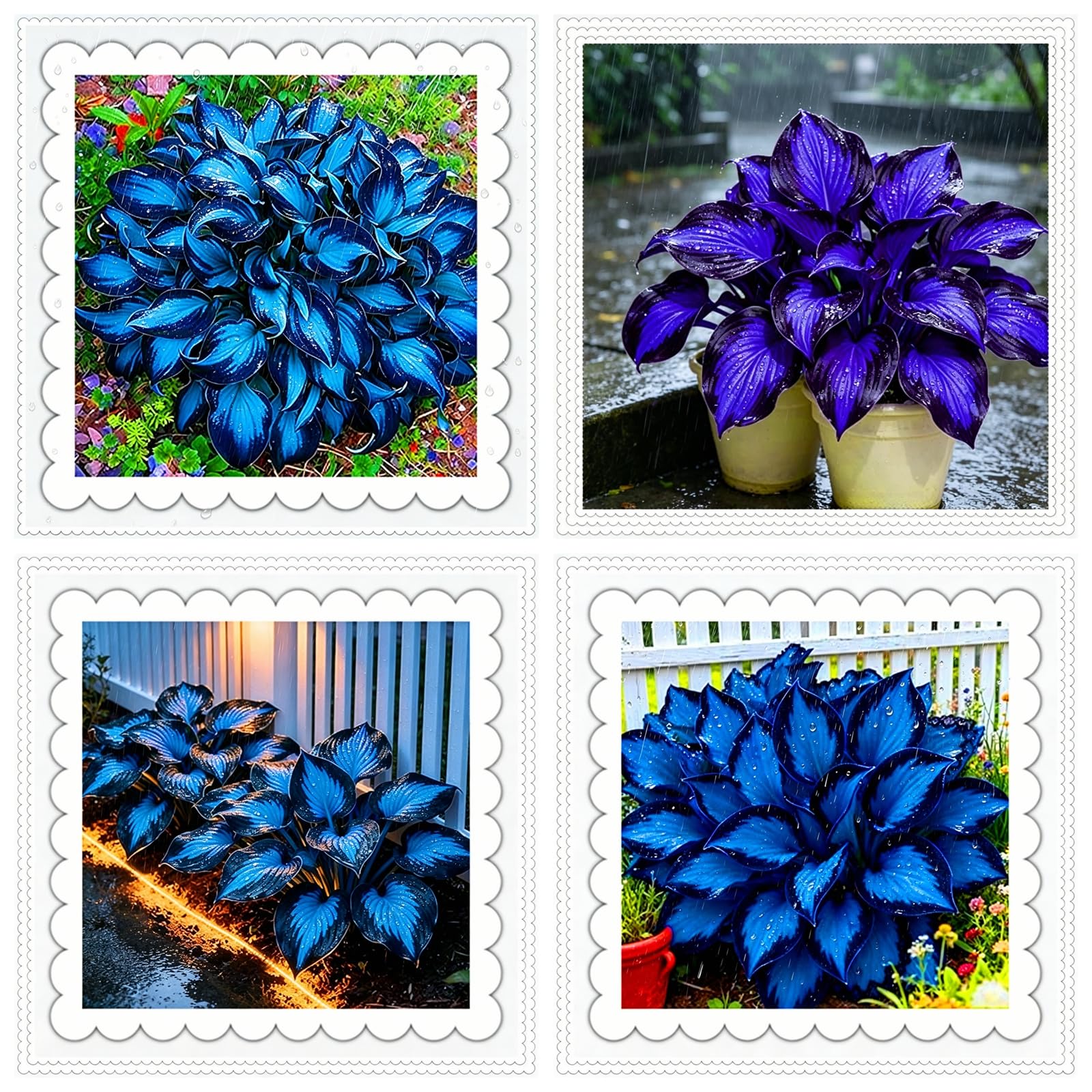 Blue Hosta Root Rhizomes UK, Perennial Outdoor Plants for Stunning Garden Display (10Roots)