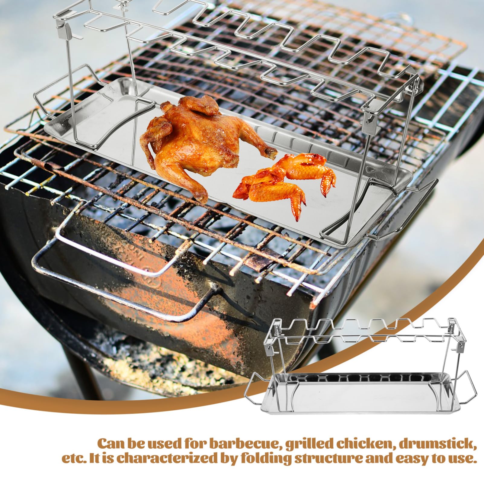 BESTonZON Per Esterni e Forchetta Per Barbecue Per Arrosti Vassoio Portatile Utensile Per Barbecue e