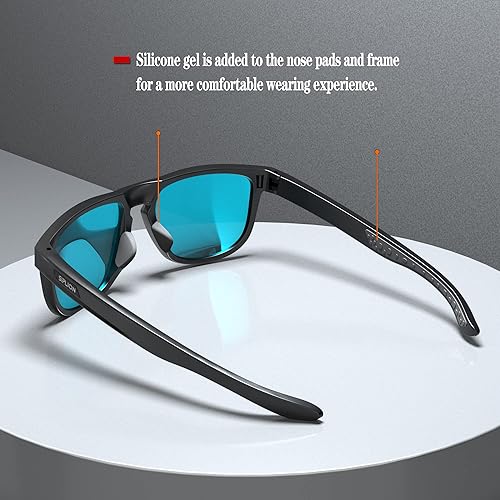 Miniatura 3 de SIPLION Gafas de sol deportivas polarizadas rectangulares para hombres y mujeres, ciclismo, conducción, pesca, protección UV400