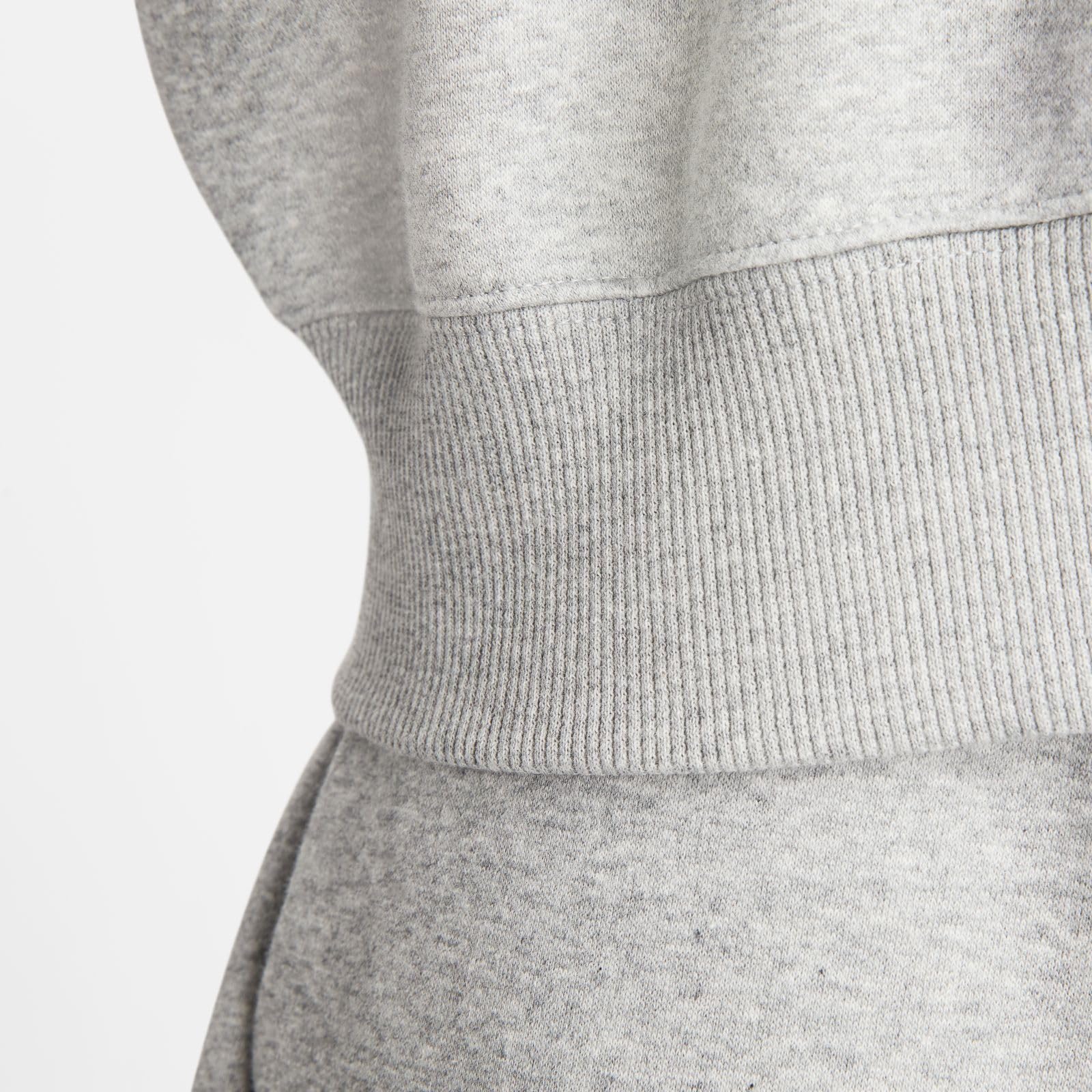 NIKE Long Sleeve Top W NSW Phnx FLC Qz Crop, DK Grey Heather/Sail, DQ5767-063, 2XL