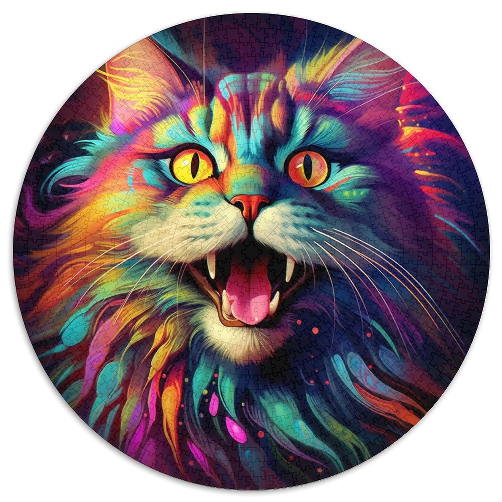 Jigsaws 1000 Pieces for Adults Colorful Art Lynx Challenging Puzzles Family Game Night Challenging And Rewarding Visual Experience 67.5x67.5cm — image 1