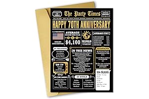 Big 70th Wedding Anniversary Card for Women Men, Funny 70 Years Marriage Decoration Gifts