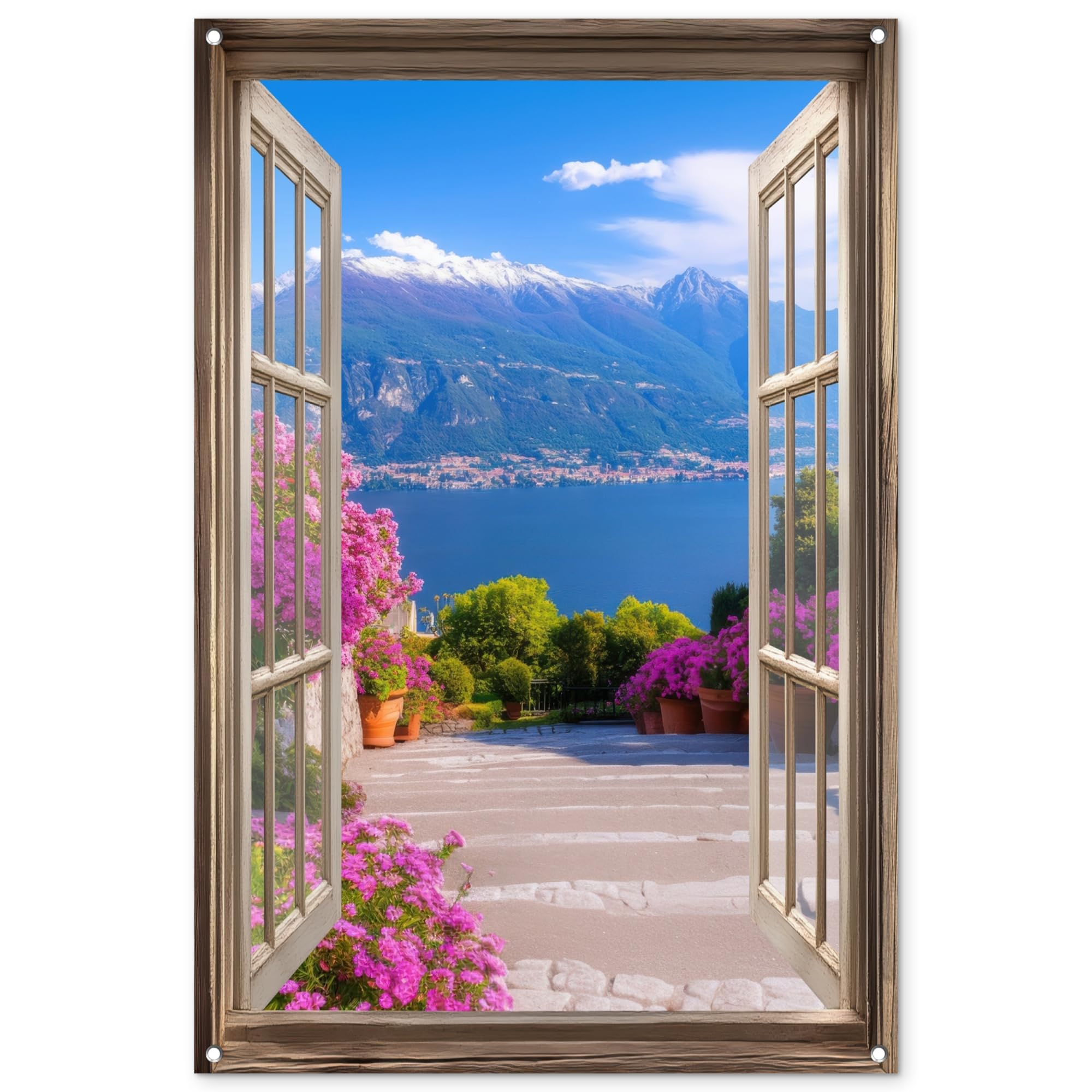 MuchoWow© Garden Poster 31"x47" / 80x120 cm Wall Decor Posters Balcony Accessories Outdoor Decorations Gardens Outside Art Decoration Views - Mountain - Landscape - View - Lake