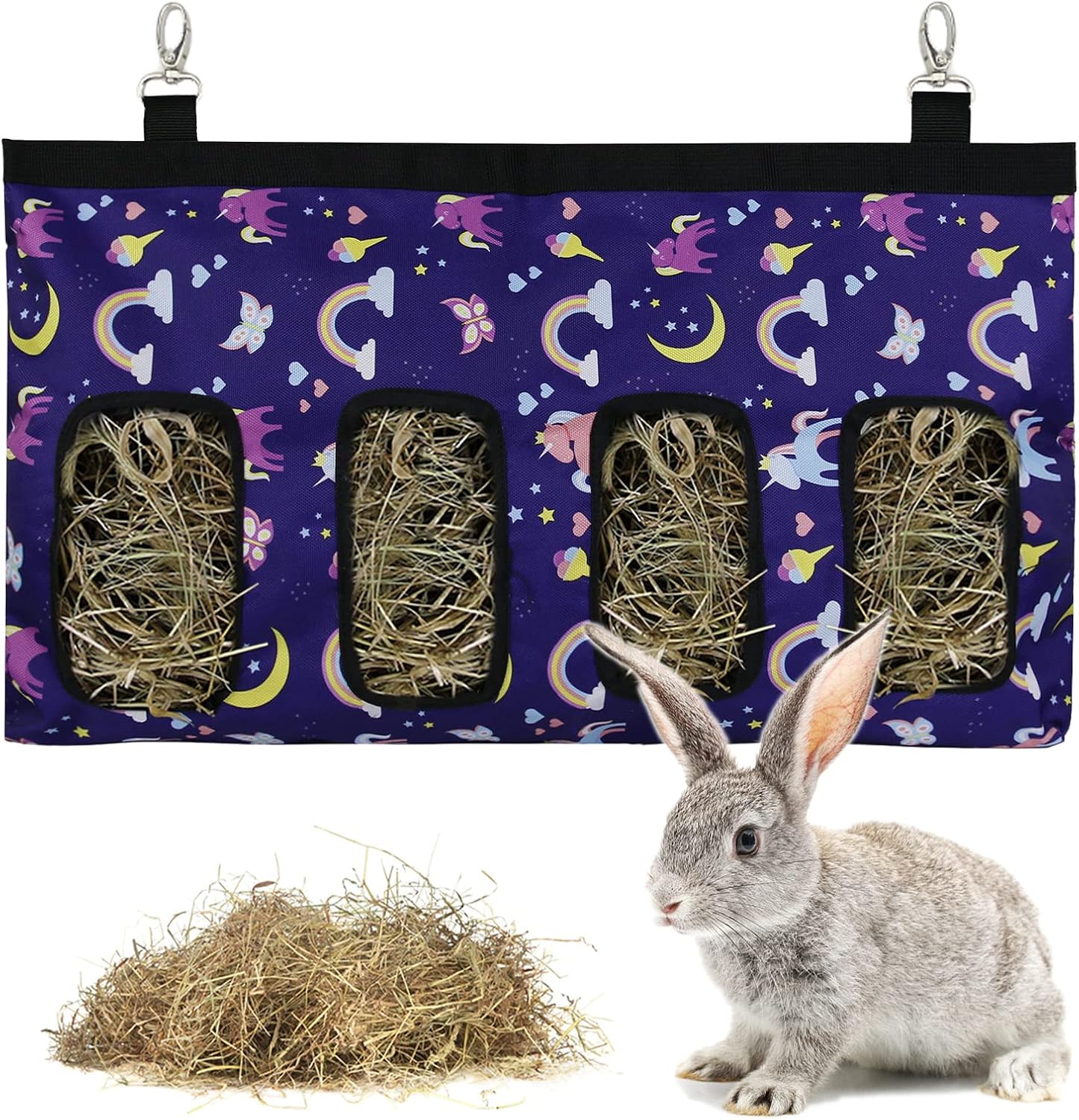 Bolsa comedero para Conejos,henera cobaya,Bolsa de heno para cobaya,Bolsa Colgante para comedero de heno,Bolsa de heno para Animales pequeños,Alimentador de Heno