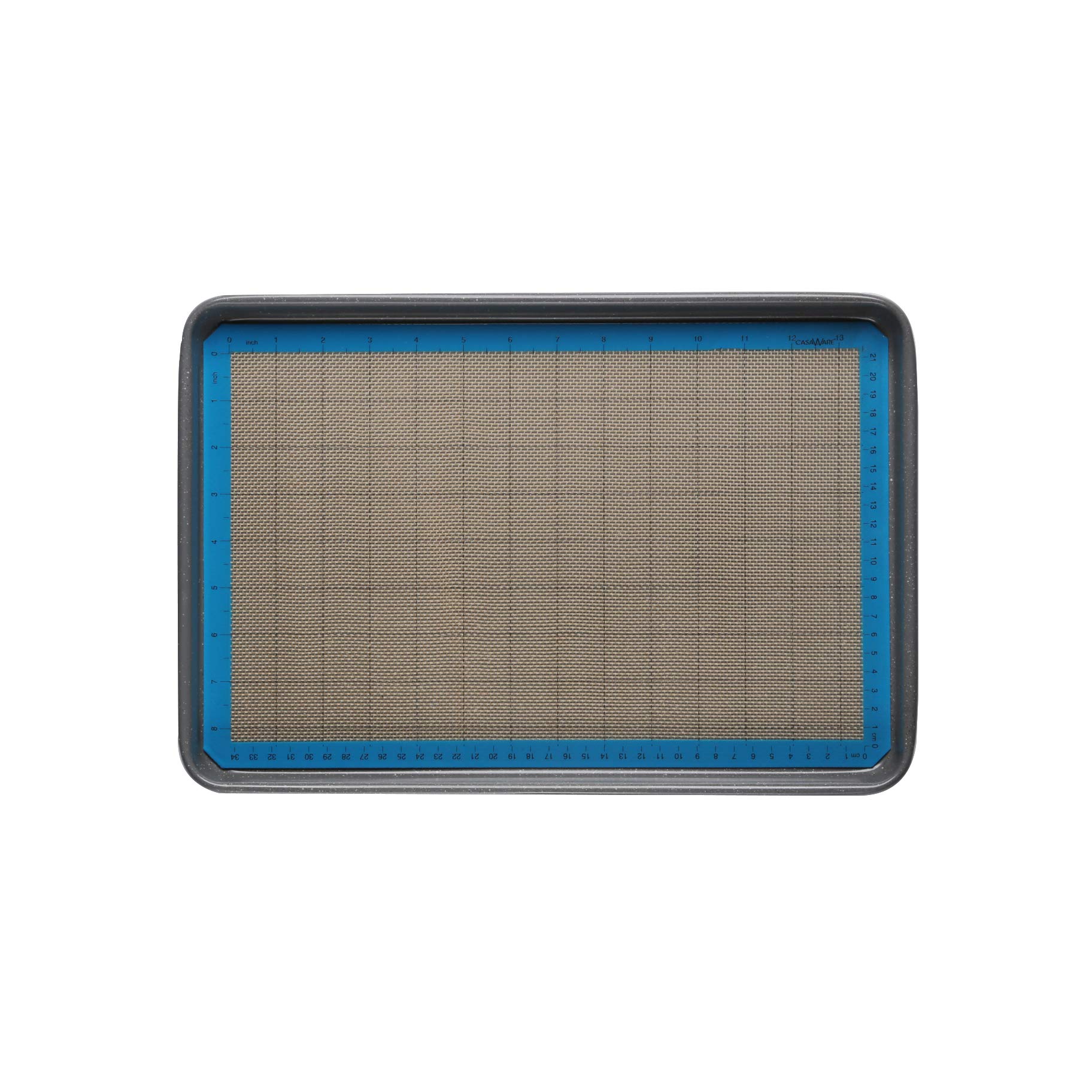 CasaWare 3-teiliges Backformen-Set für Kekse, 38,1 x 25,4 x 2,5 cm, silberner Granit