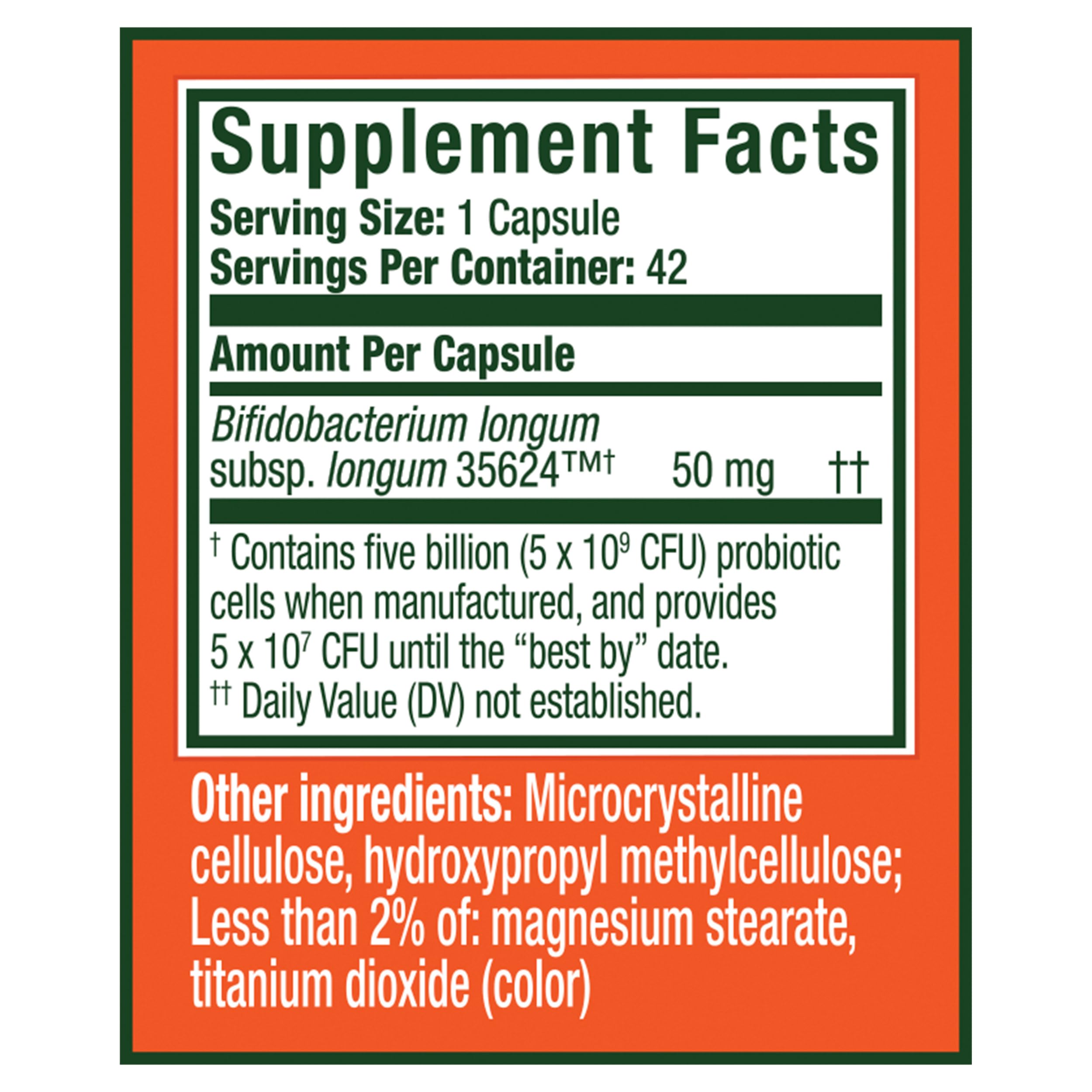 Align Probiotic Extra Strength, Probiotics for Women and Men, #1 Doctor Recommended Brand‡, 5X More Good Bacteria^ to Help Support a Healthy Digestive System*, 42 Capsules (Packaging May Vary)