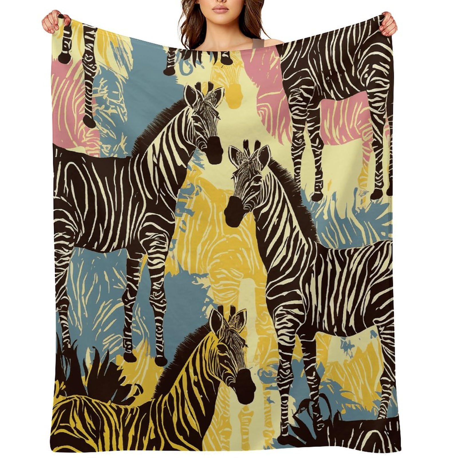 Fekiloot Style Giraffe And Zebra Throw Blankets Camping Blanket30 X40