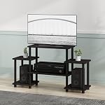 Furinno 11257DWN Turn-N-Tube No Tools Entertainment Center, Round, Square Corner, Dark Walnut