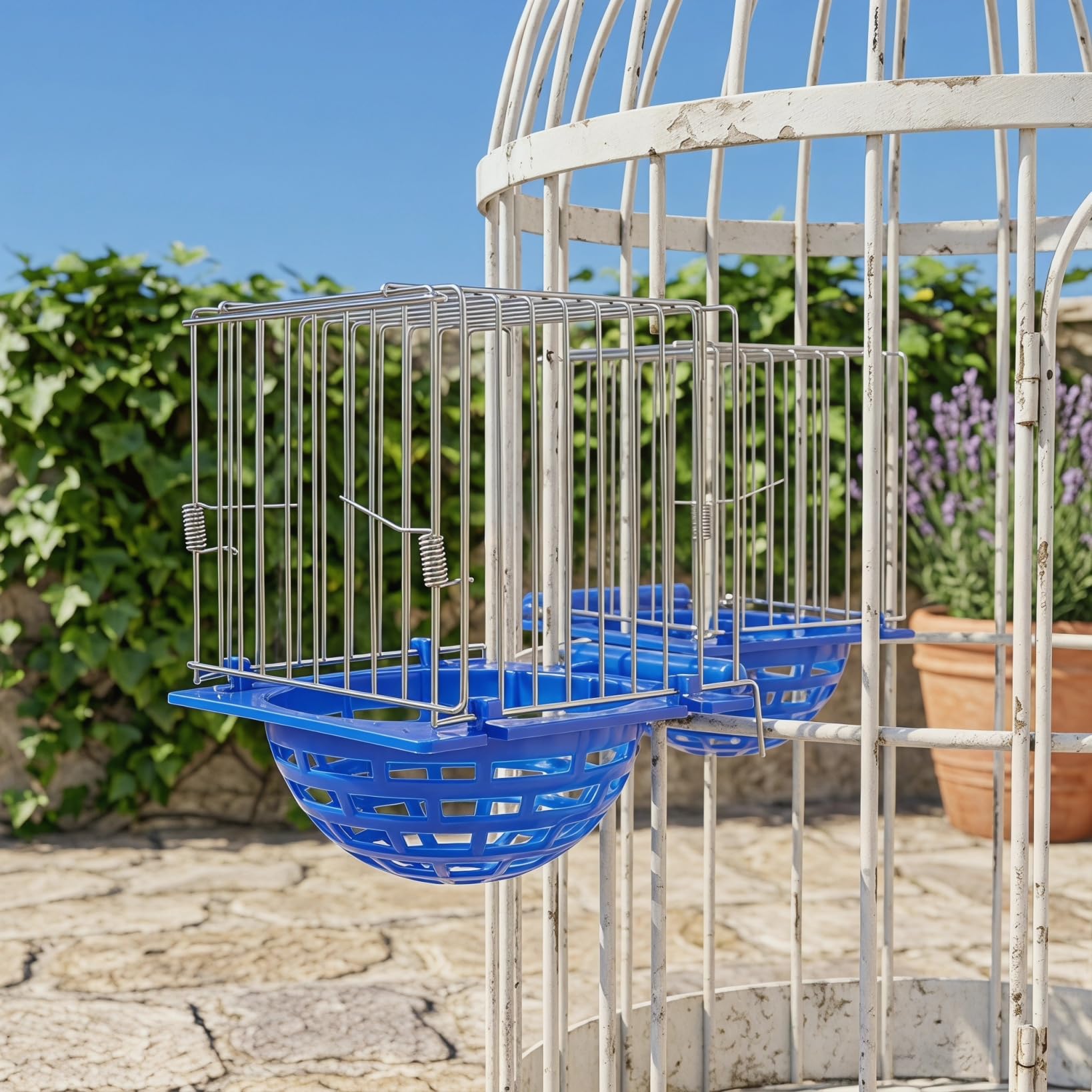 BESPORTBLE Caja Nido para PáJaros 2 Piezas Cuenco De AnidacióN para Canarios Y Loros Nido Colgante para Jaula FáCil InstalacióN Y Material Resistente para Uso En Interiores Y Exteriores