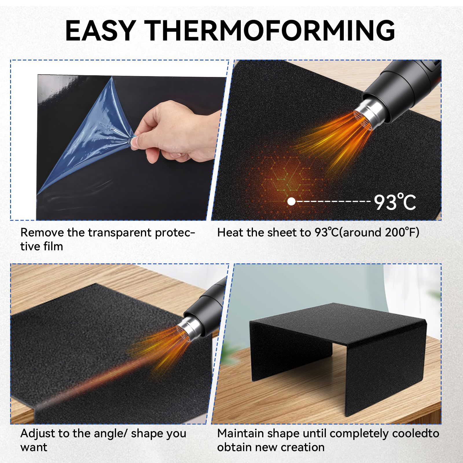 Black ABS Plastic Sheets - 5 Pack for DIY Projects -4 Black ABS Plastic Sheets - 5 Pack for DIY Projects -4
