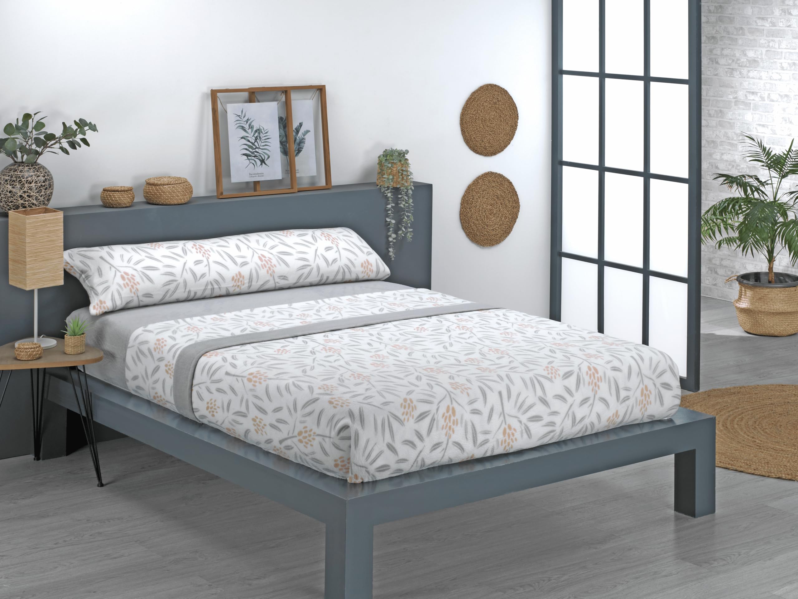 Sábanas Coralina 90, Juego Sábanas Coralina 3 Piezas (Encimera, Bajera y Funda Almohada) - Sábana Invierno 90 Térmica, Ropa de Cama Tacto Extrasuave y Transpirable (Valencia Gris)
