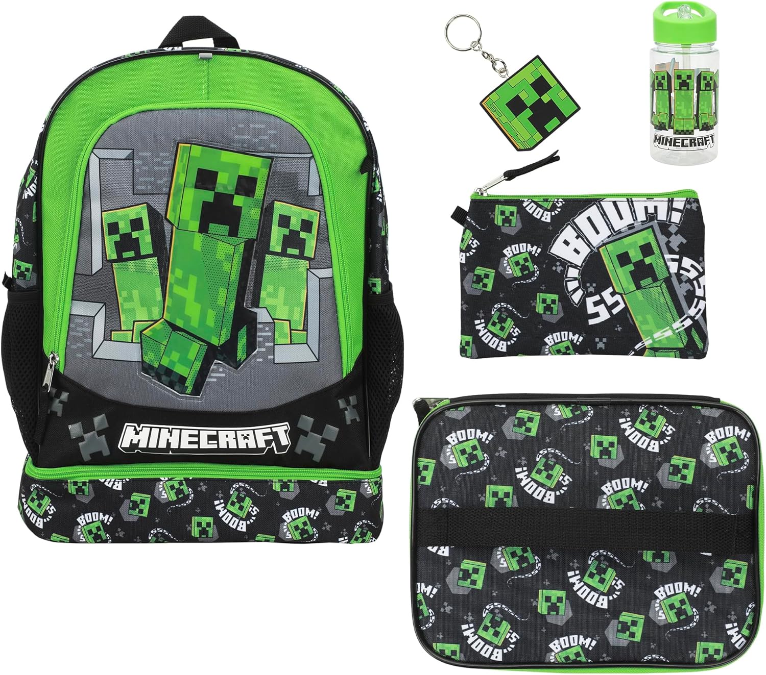 BIOWORLD, Boys, Five-Piece 16" Backpack Set For School & Travel (Little Kid/Big Kid), Green, One Size