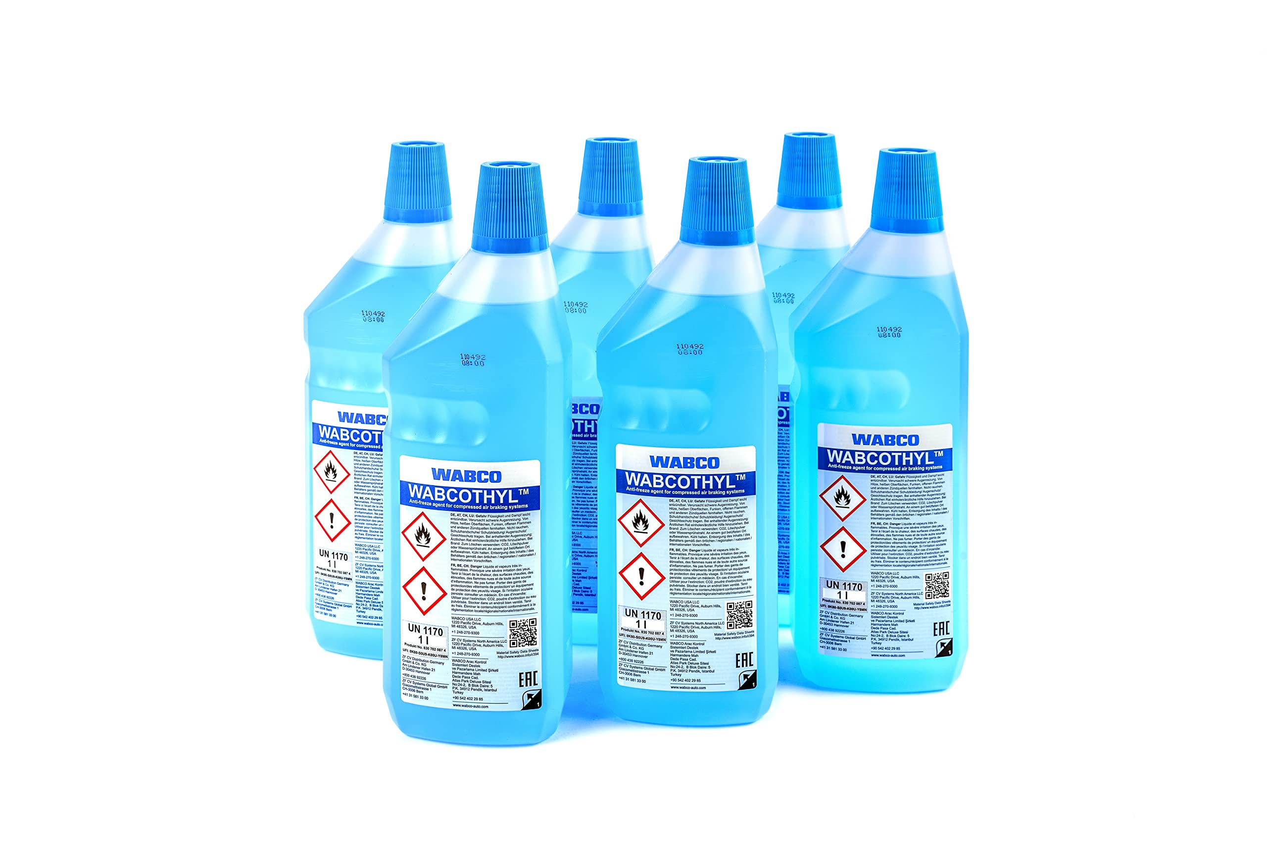 Wabcothyl Frostschutz für Druckluftbremsanlagen Set, 6X 1 Liter