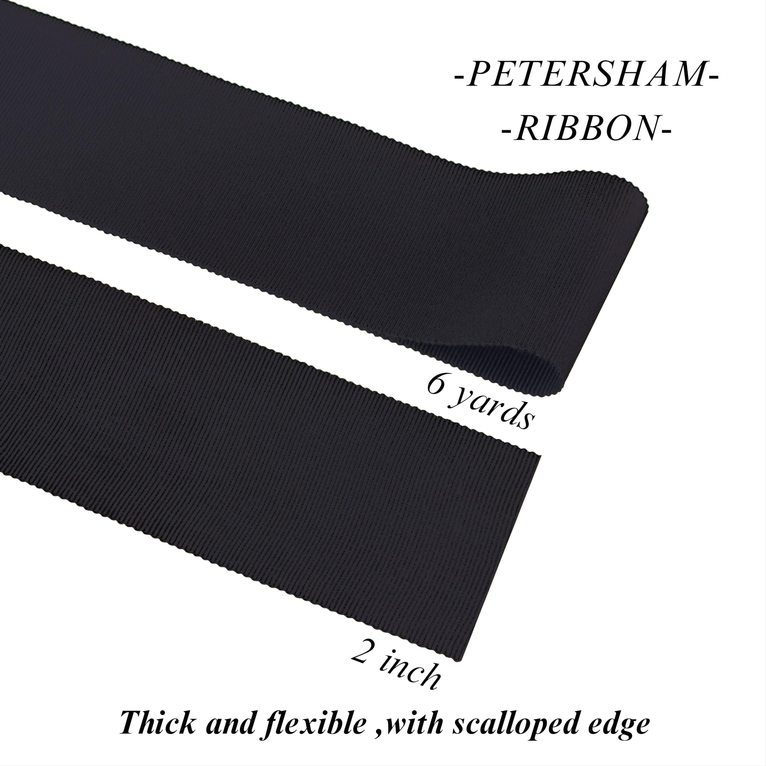Black Petersham Ribbon - 2 Inches Wide X 6 Yards Long, Rayon Millinery Hat Craft Ribbon - View #4