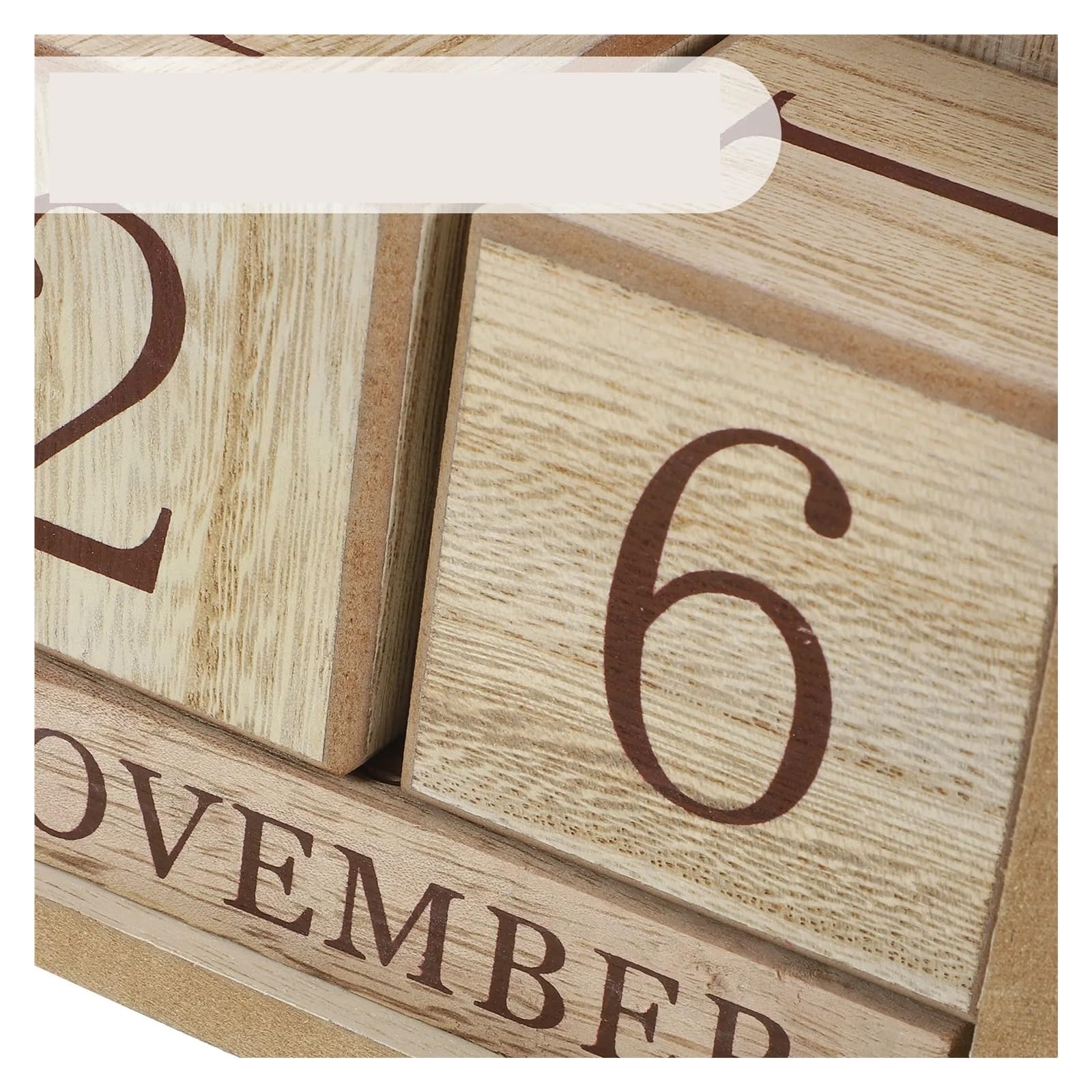 Tisch Dauerkalender aus Holz Hölzerne Kalenderblöcke, manuelles Drehen des Datums, Monat, keine Batterie erforderlich, Desktop-Tischkalender for das Home-Office-Studium für Home Büro Dekoration