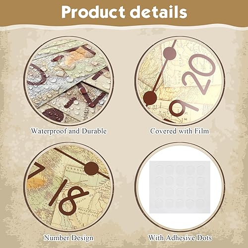 Miniatura 3 de Outus 29 piezas de números de mapa de viaje, línea de números de 20 a 120, decoración de aula de viaje, tablón de anuncios, carteles de matemáticas