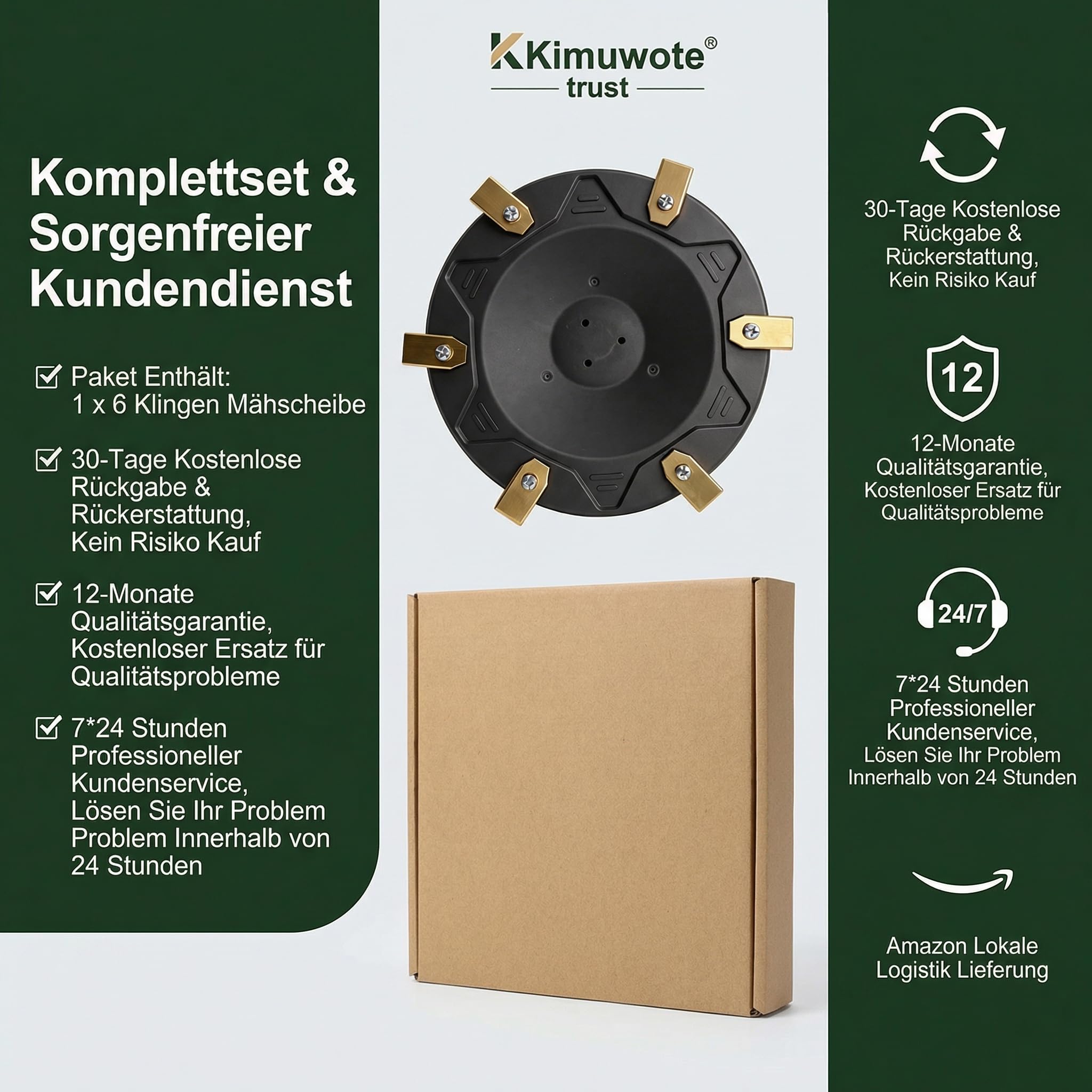 6-częściowy zestaw tarcz do noży kompatybilnych z ECOVACS Goat O500, O800, O1200, G1-800, G1-2000, G1, talerzykiem do koszenia premium, tworzywo sztuczne wzmocnione włóknem szklanym, na 6 ostrzy